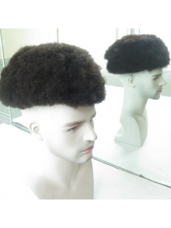 Amazing Undetectable Afro Hair French Lace Toupee For Black Men