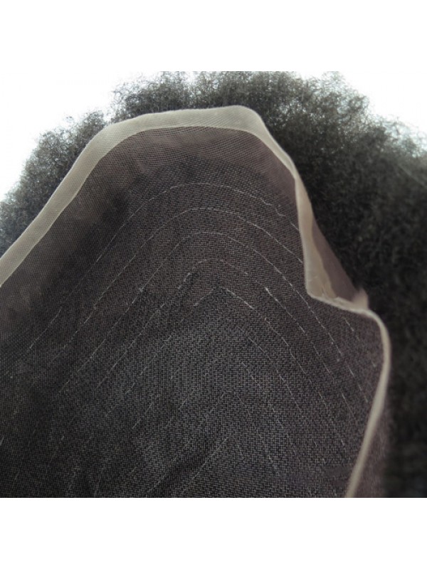 Amazing Undetectable Afro Hair French Lace Toupee For Black Men