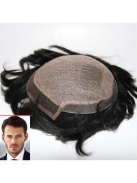 Silk Mono Top PU Sides and Back Lace Front Quality Mens Hair Systems