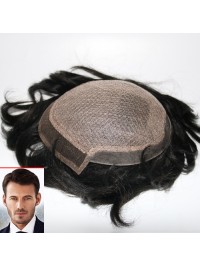 Silk Mono Top PU Sides and Back Lace Front Quality Mens Hair Systems