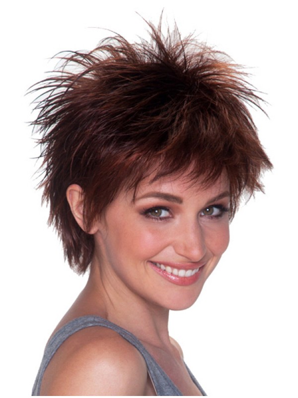 Exquisite Auburn Layered Straight Short Wigs