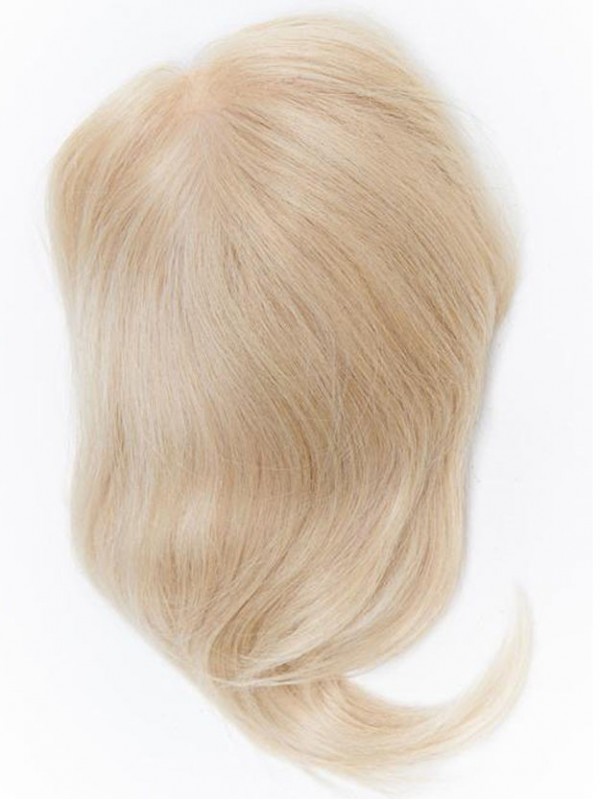 Straight Blonde Remy Human Hair Mono Hair Pieces