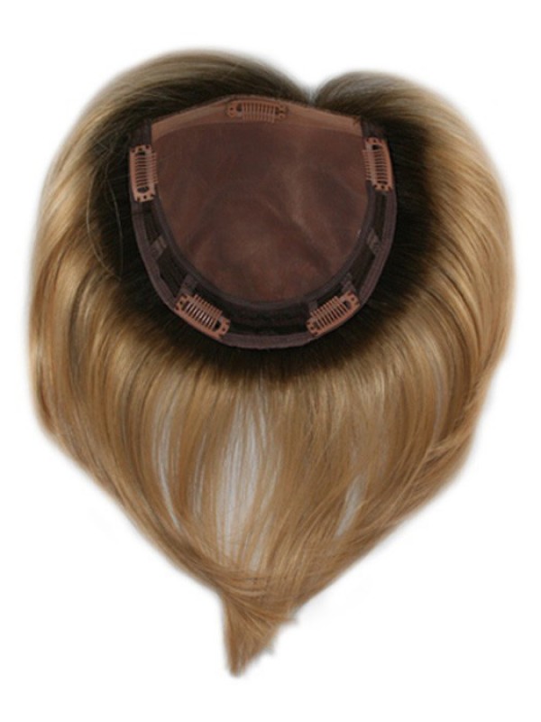 Generous Straight Brown Remy Human Hair Mono Hair Pieces