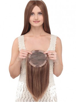 Sexy Long Brown Human Hair Top Piece