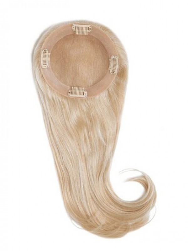 Long Straight Blonde 100% Human Hair Mono Hair Pieces