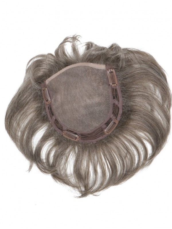 Dark Grey Straight 100% Human Hair Mono Hair Pieces