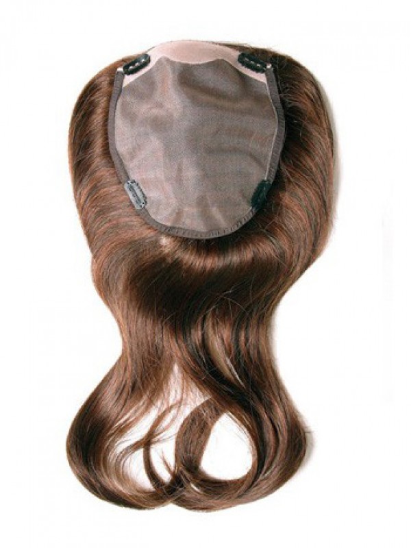 Long Straight Auburn 100% Human Hair Mono Hair Pieces