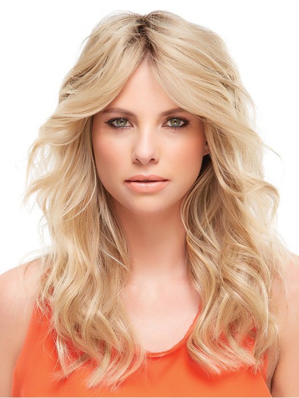 Wavy Blonde 100% Human Hair Mono Hair Pieces