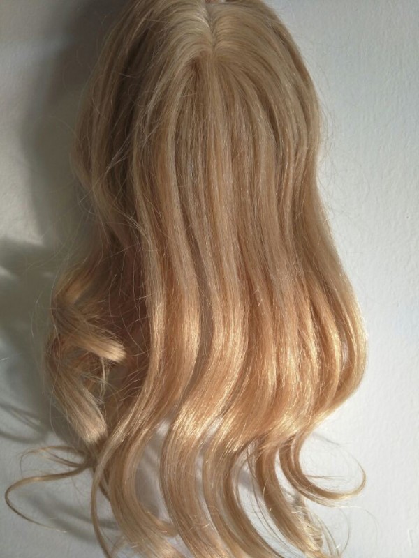 Wavy Blonde 100% Human Hair Mono Hair Pieces