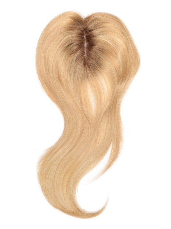 Straight Blonde Remy Human Hair Mono Hair Pieces