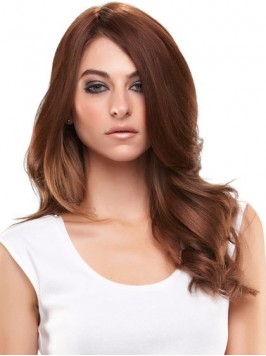 Fashionable Wavy Auburn Remy Human Hair Mono Hair ...