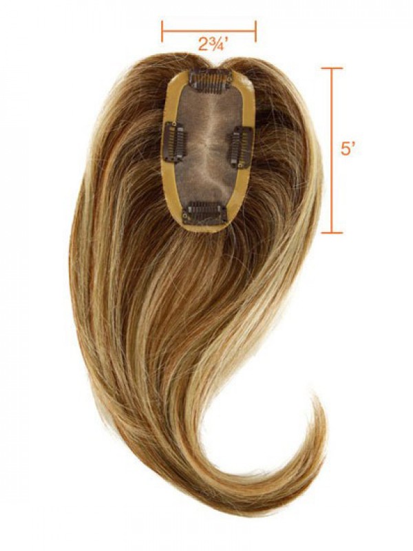 Fashionable Wavy Auburn Remy Human Hair Mono Hair Pieces