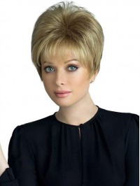 Short Straight Blonde Human Hair Pieces