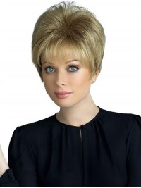 Short Straight Blonde Human Hair Pieces