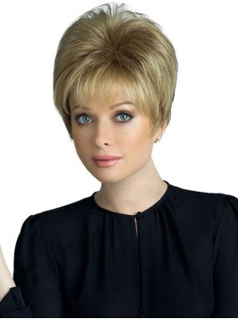 Short Straight Blonde Human Hair Pieces