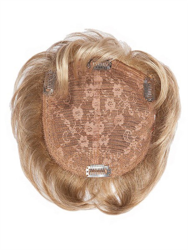 Short Straight Blonde Human Hair Pieces