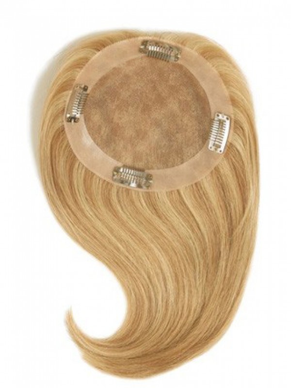 Short Straight Blonde Remy Human Hair Mono Hair Pieces