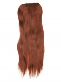 Long Red Human Hair Hairpiece For Ladies