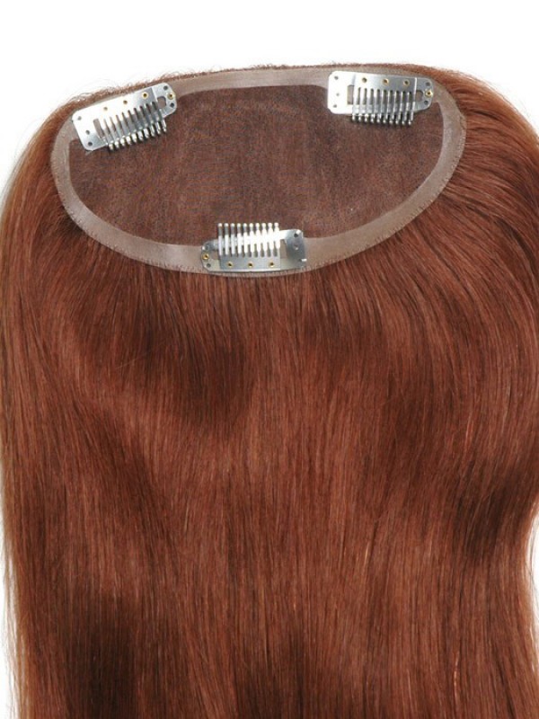 Long Red Human Hair Hairpiece For Ladies