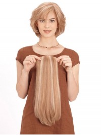 Simple Blonde Long Human Hair Top Piece