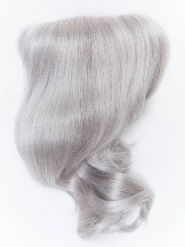 Fashion Medium Silvery White Wavy Hair Piece