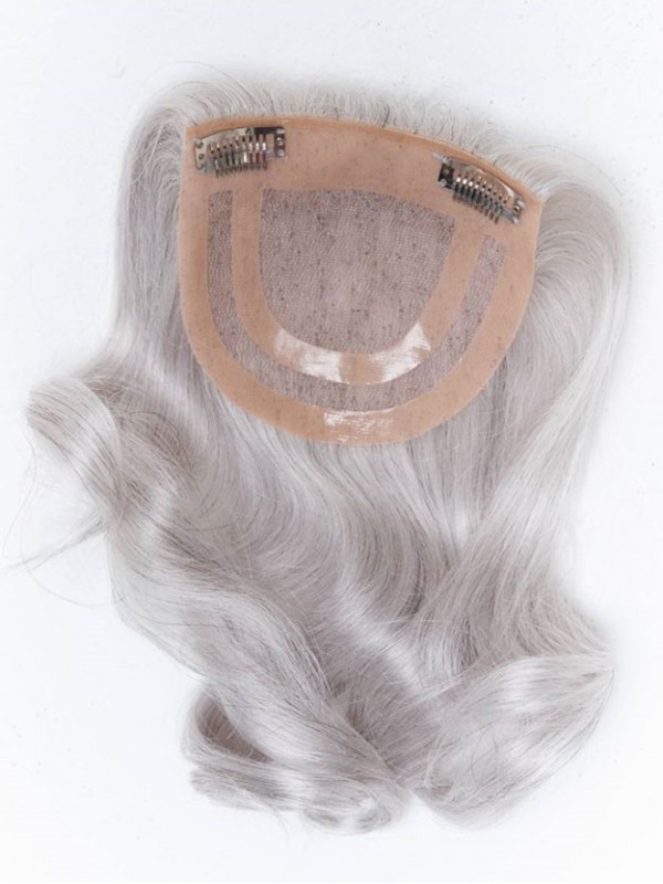 Fashion Medium Silvery White Wavy Hair Piece