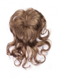 Sexy Wavy Brown Human Hair Capless Hair Pieces