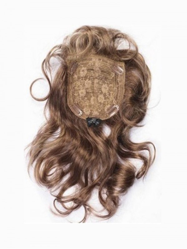 Sexy Wavy Brown Human Hair Capless Hair Pieces