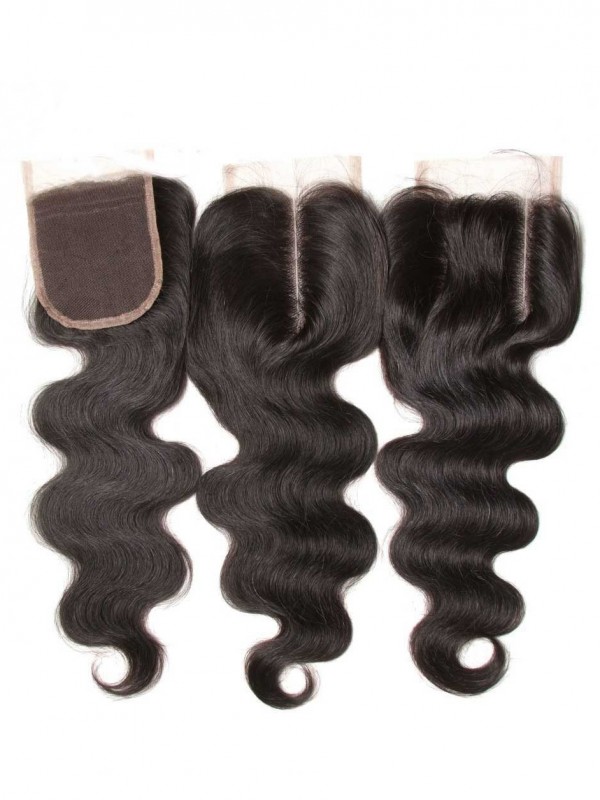 Virgin Human Hair Weave Body Wave Hair 3 Bundles With Lace Frontal Closure