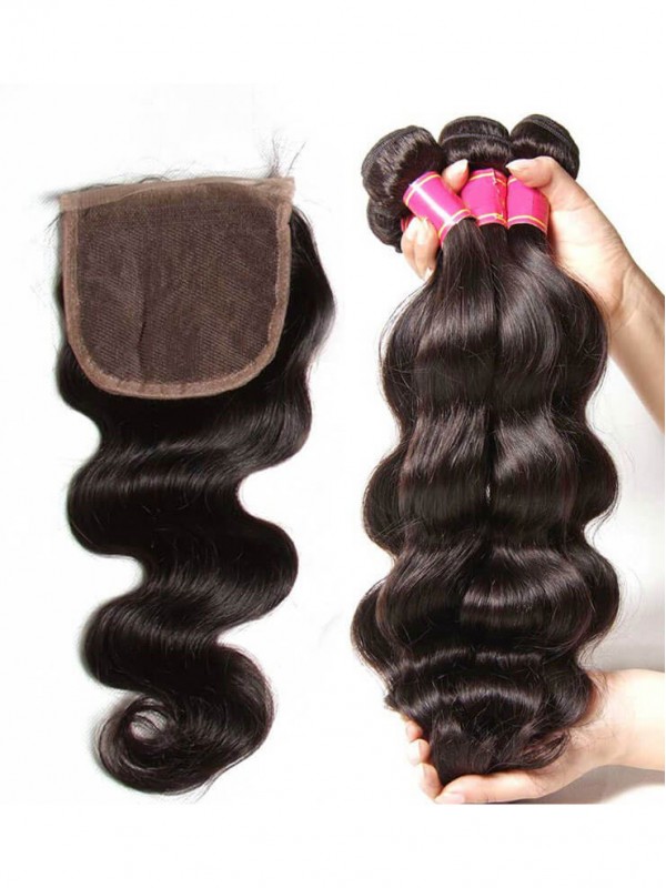 Body Wave Virgin Hair Weave 3 Bundles With Lace Closure Best Virgin Human Hair