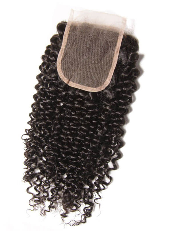 Curly Virgin Hair Weave 3 Bundles With Lace Closure 4x4 Unprocessed Human Hair Extensions