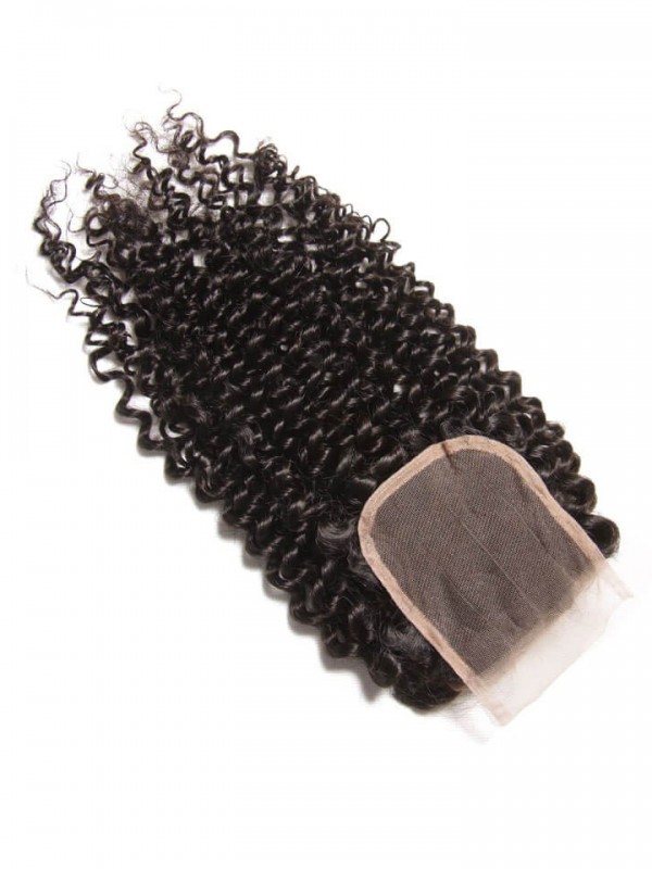 Curly Virgin Hair Weave 3 Bundles With Lace Closure 4x4 Unprocessed Human Hair Extensions