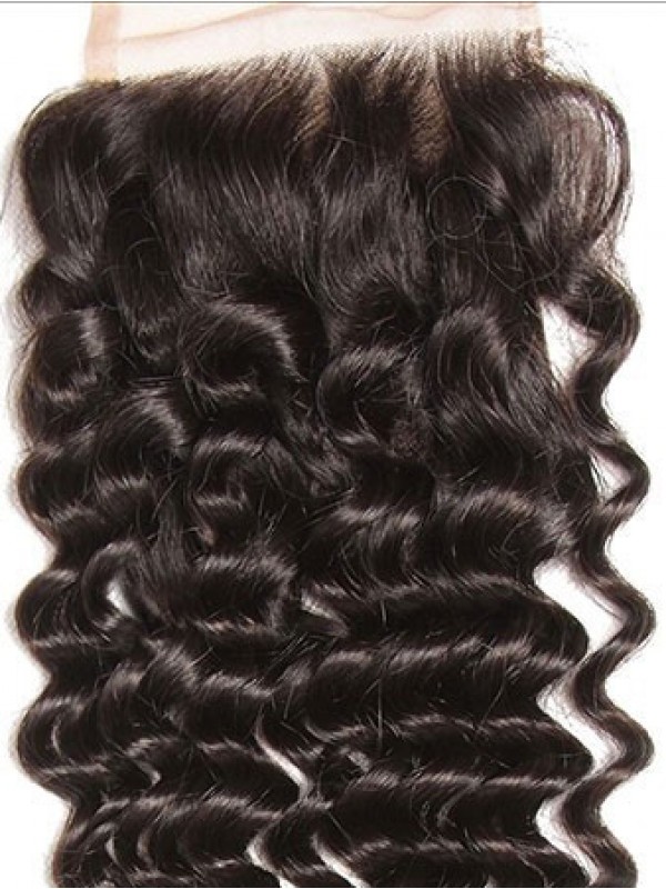 Deep Wave Virgin Hair Weave 3 Bundles With Lace Closure Soft Unprocessed Virgin Human Hair