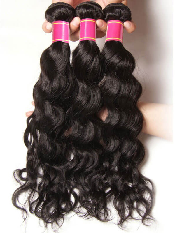 Natural Wave Nadula Virgin Hair Weave 3 Bundles With Closure Unprocessed Human Hair