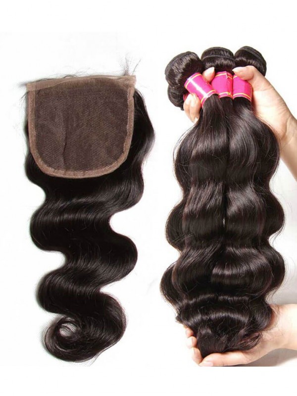 Body Wave Virgin Hair Weave 3 Bundles With Lace Closure Best Virgin Remy Human Hair