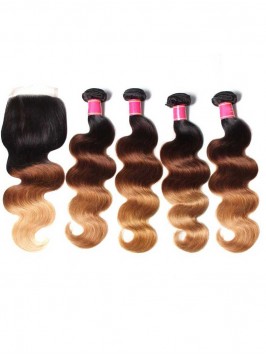 4 Bundles Brazilian Ombre Body Wave Human Virgin H...