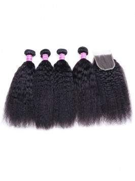 Virgin Kinky Straight Unprocessed Hair Weave 4 Bun...