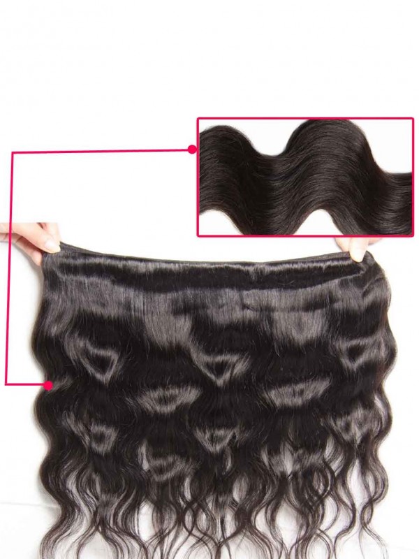 Body Wave Virgin Hair 3 Bundles With Lace Frontal Closure 13x4 Human Hair Weave