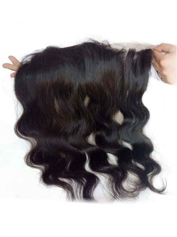 Straight Virgin Hair Weave 3 Bundles With Lace Frontal Closure 13x4 Ear To Ear