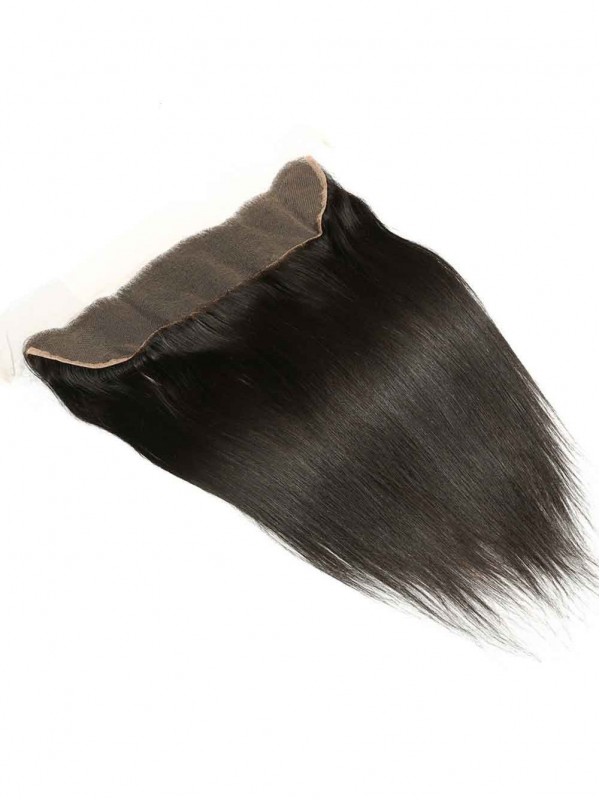 Straight Virgin Hair Weave 3 Bundles With Lace Frontal Closure 13x4 Ear To Ear