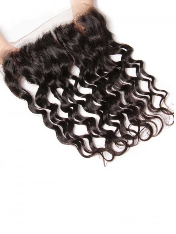 Natural Wave Lace Frontal And 3 Bundles Hair Weave Soft Virgin Hair With 13x4 Ear To Ear Frontal