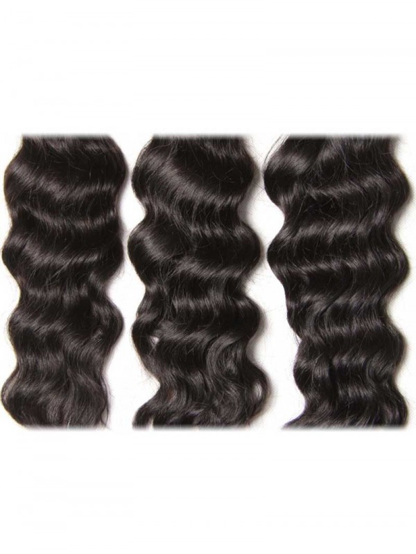 Natural Wave Lace Frontal And 3 Bundles Hair Weave Soft Virgin Hair With 13x4 Ear To Ear Frontal