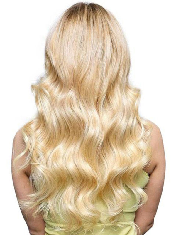 Human Hair Body Weave Color 613 Blonde Hair 100% Remy Human Hair Weaving 4Bundles With Frontal