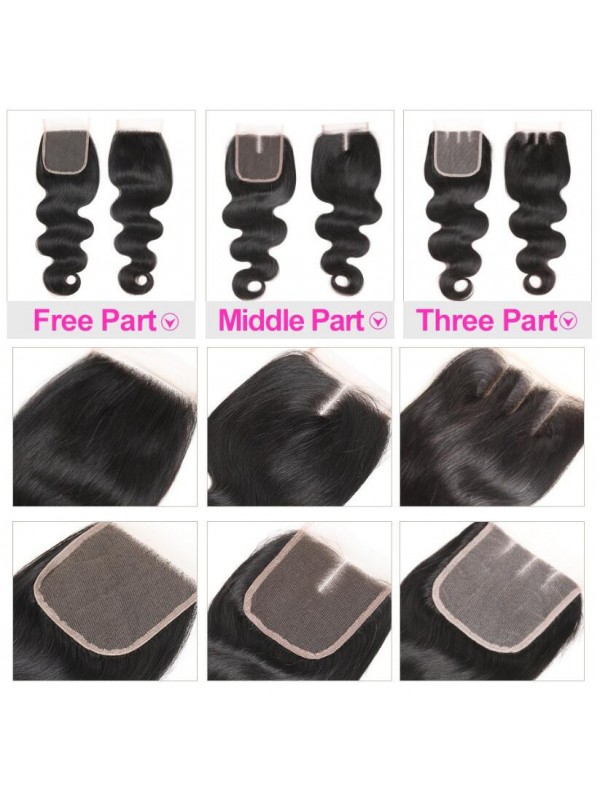 Brazilian Body Wave Virgin Hair 3pcs with Lace Closure