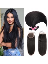 Malaysian Virgin Hair 3pcs Straight with 4*4 Lace Closure