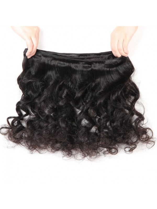 3pcs/packet Loose Wave With 4*4 Lace Closure Peruvian Human Hair