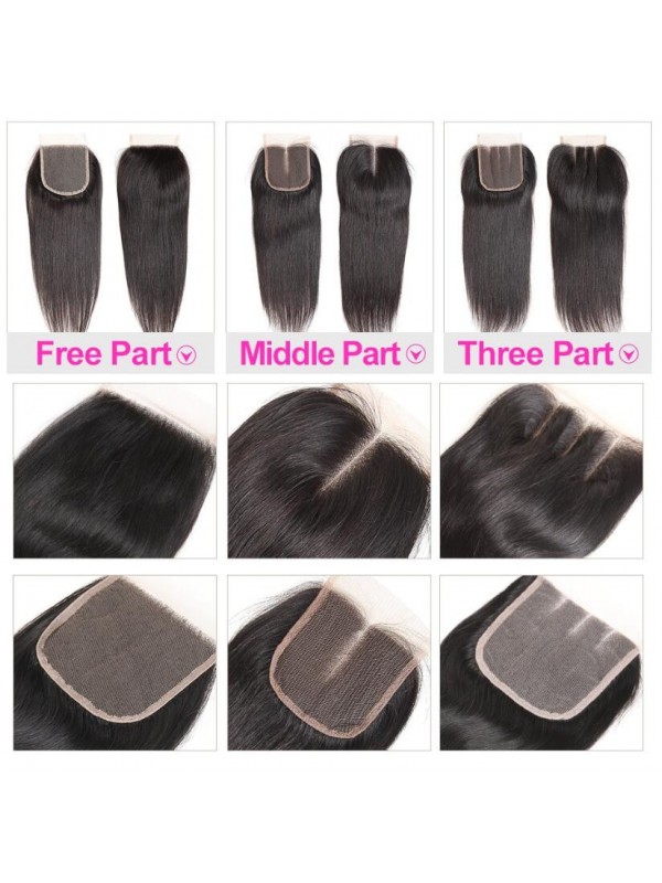 Brazilian Hair 4pcs Straight with 4*4 Lace Closure