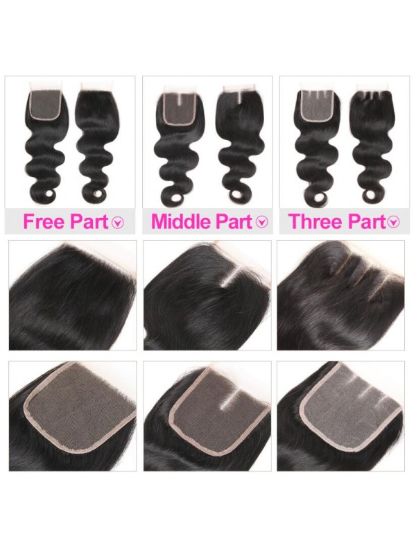 Brazilian Body Wave Virgin Hair 4pcs with Lace Closure