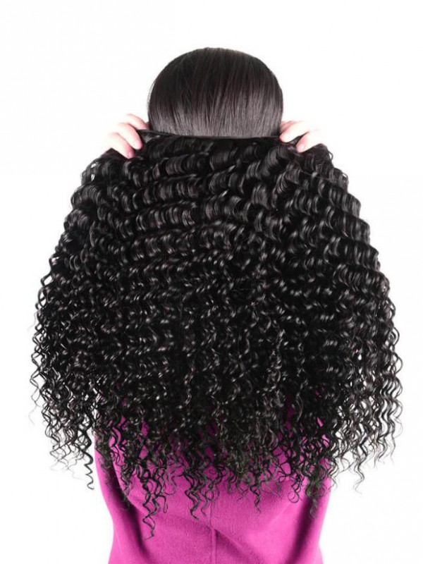 Unprocessed Peruvian Hair Deep Wave Bundles with Lace Closure