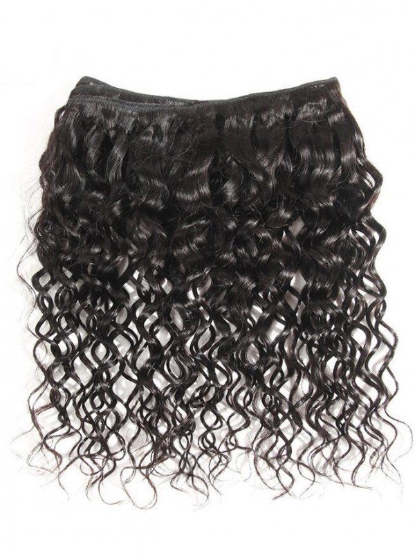 Virgin Hair Natural Water 4 Bundles with Lace Closure 4X4 Inch